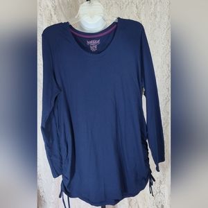 Great Expectations Navy Blue maternity Tunic lounging Top NWOT Size L